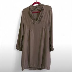 Gray Ruffle Collar tunic shirt/Dress